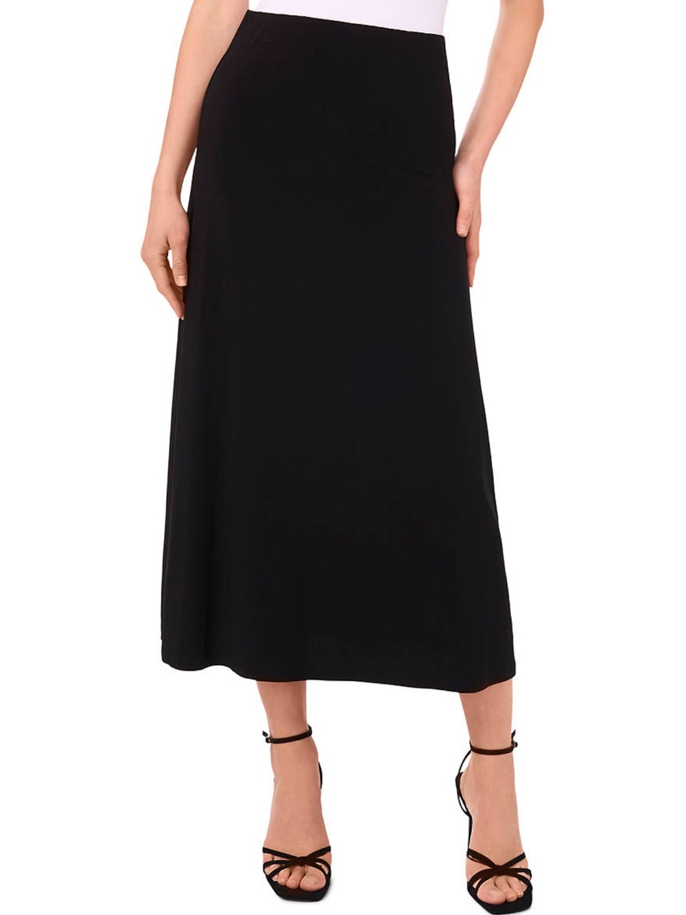 NWT Vince Camuto Daisy Daze RIBBED Midi Skirt Black M 91224821 $79